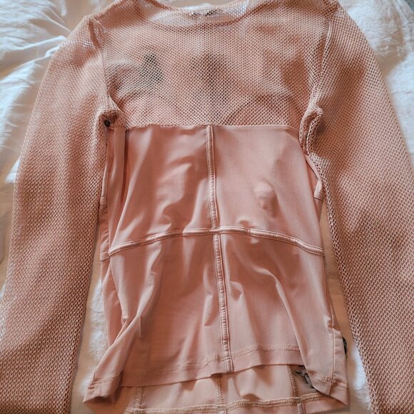 ANGELS NEVER DIE peach FISHNET long sleeve detailed top size 2 EU.  NEW - Picture 6 of 10